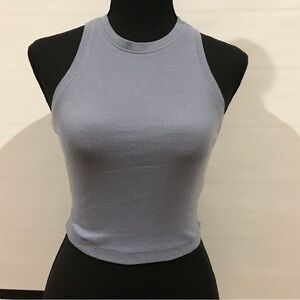 Women's Sleeveless Ribbed Top - blue